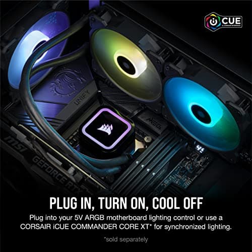 Corsair iCUE H100x Water 240mm RGB ELITE 47.73 CFM Black image