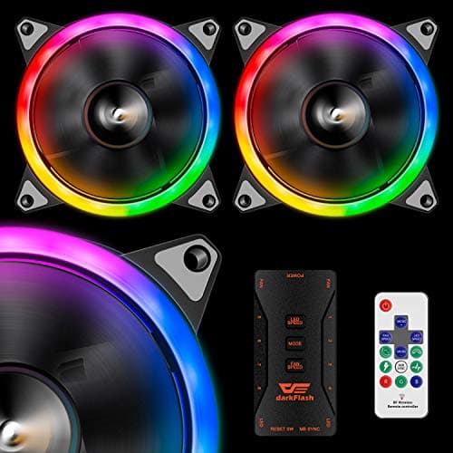 darkFlash Aurora DR12 PRO 120mm Black 20.34 CFM Addressable RGB 5-Pack image