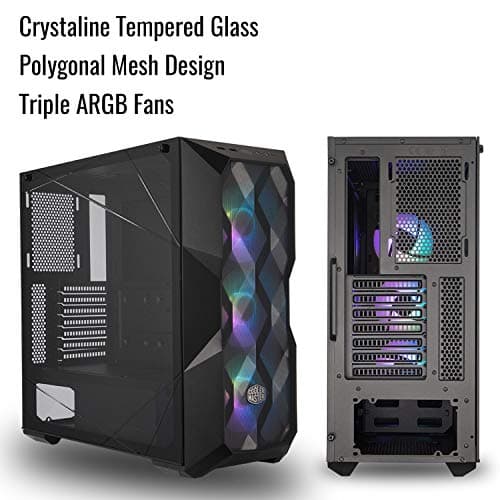 CoolerMaster MasterBox TD500 Mesh Airflow ATX Mid-Tower with Polygonal Mesh Front Panel, Crystalline Tempered Glass, E-ATX up to 10.5", Three 120mm ARGB Lighting Fans image
