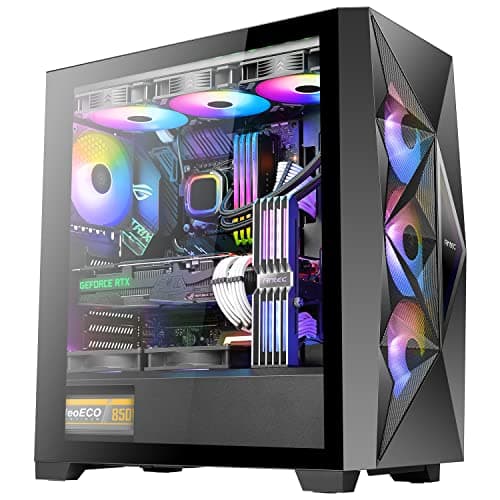 Antec Dark League DF800 FLUX ATX Mid Tower Black with Tempered Glass Side Panel and USB 3.2 Gen 1 Type-A image