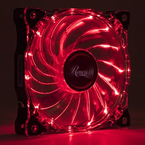 Rosewill RFA-80RL - 120mm CULLINAN Computer Case Cooling Fan with LP4 Adapter - Semi-Transparent Frame & Red LED Lights, Sleeve Bearing, Silent image