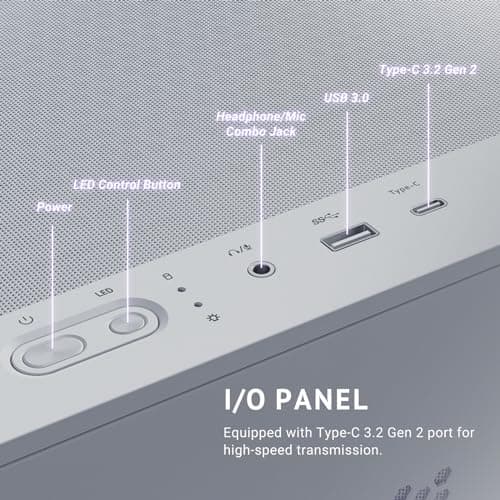Antec C3 ARGB ATX Mid Tower White Tempered Glass Side Panel image