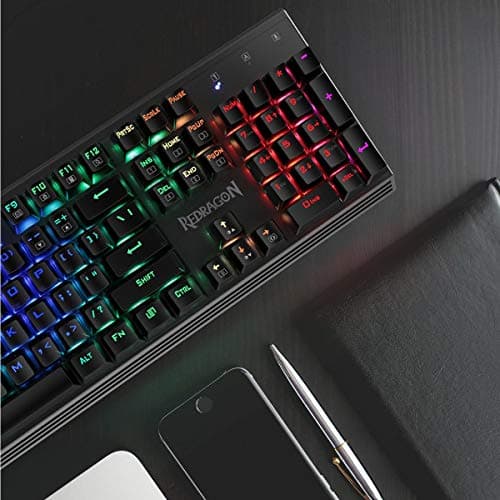 Redragon K570 PARTRYUSA RGB Backlit Mechanical Gaming Keyboard, Blue Switch, Gunmetal Solid Aluminum Base image