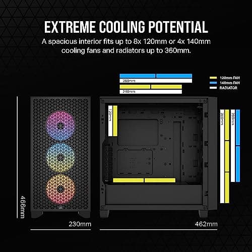 Corsair 3000D ATX Mid Tower Black RGB AIRFLOW Tempered Glass image