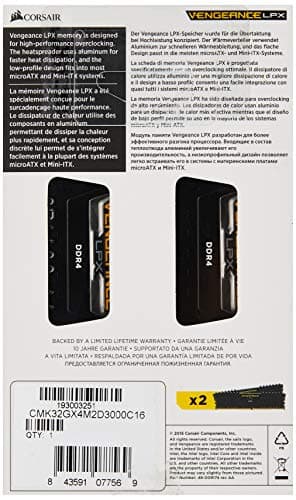 Corsair Vengeance LPX Black DDR4-3000 CL16 32GB (2x16GB) image