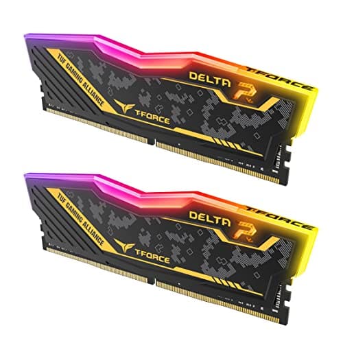 TEAMGROUP T-Force Delta TUF Gaming Alliance RGB Black / Gold DDR4-3200 CL16 16GB (2x8GB) image