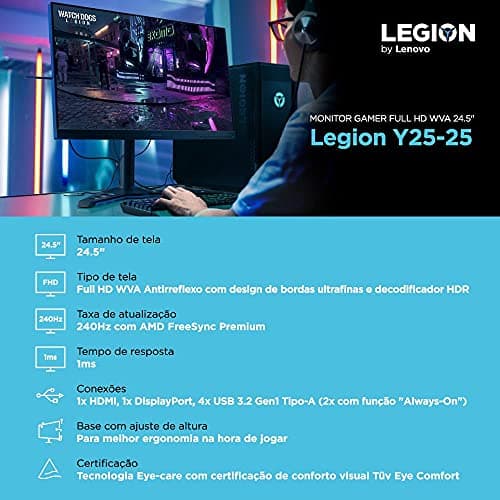 Lenovo Legion Y25-25 24.5" 1080p 240Hz IPS Monitor image