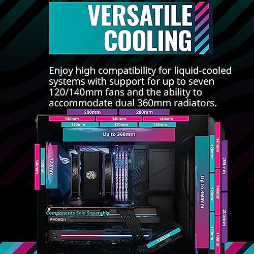 Cooler Master HAF 500 ATX Mid Tower Black Tempered Glass Side Panel image