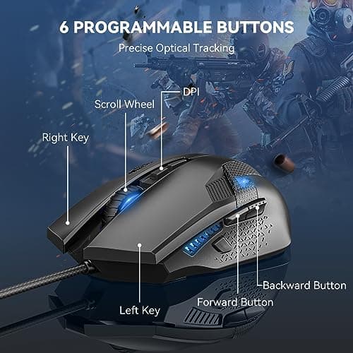 TeckNet M268-Black Wired Optical Mouse image