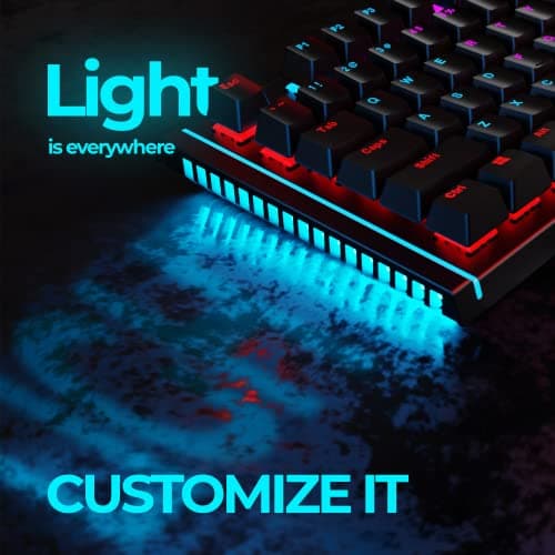 [Upgraded 2020] Gaming Membrane Keyboard with Mechanical Feel Clicks, LED RGB Backlight 104 Keys + 8 Multimedia & Ergonomic Stand - Anti-Ghosting, Palm Rest - for PC/MAC/Computer/Desktop Pro Gamers image