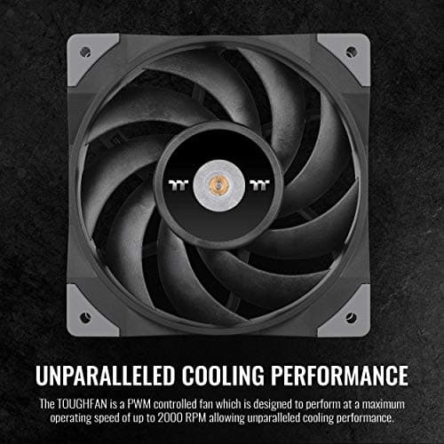 Thermaltake TOUGHFAN 120mm Black 58.35 CFM PWM 2-Pack image