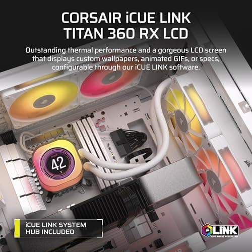Corsair iCUE LINK TITAN Water 360mm RX LCD White image