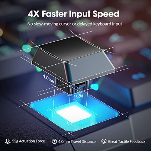 PICTEK RGB Gaming Keyboard USB Wired Keyboard, Crater Architecture Backlit Computer Keyboard with 8 Independent Multimedia Keys, 25 Keys Anti-ghosting, Splash-Proof, Ideal for PC/Mac Game, Black image