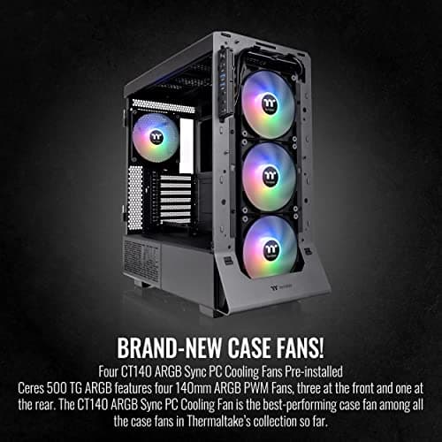Thermaltake Ceres 500 ATX Mid Tower Black with Tempered Glass Side Panel and USB 3.2 Gen 2 Type-C, USB 3.2 Gen 1 Type-A image