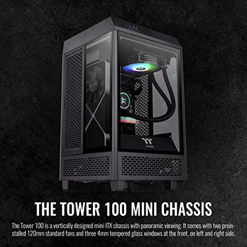 Thermaltake The Tower 100 Mini-ITX Tower Black Tempered Glass Side Panel image