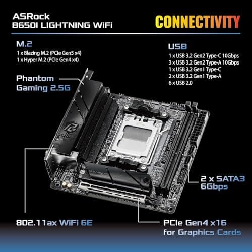 ASRock B650I Lightning Wifi AM5 DDR5 Mini ITX image