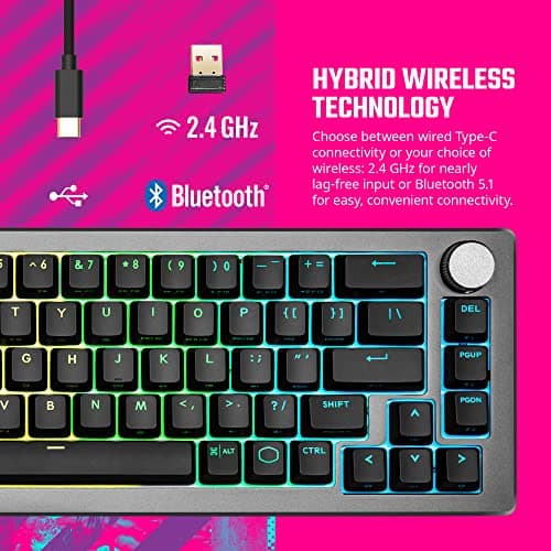 Cooler Master CK721 RGB Bluetooth/Wireless/Wired Gaming Keyboard image