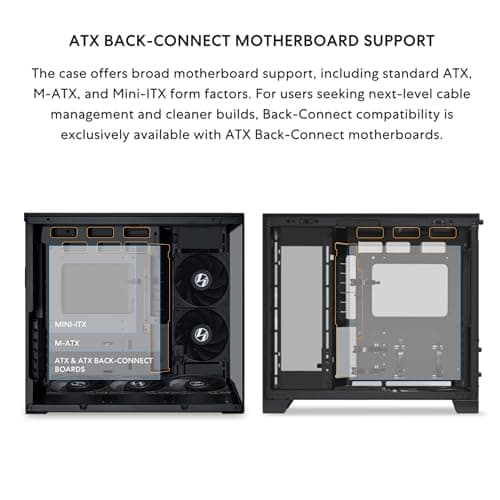 Lian Li O11 Dynamic Mini V2 Flow ATX Mini Tower Black with Tempered Glass Side Panel and Front Panel: USB 3.2 Gen 2 Type-C, USB 3.2 Gen 1 Type-A image