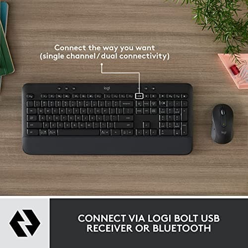Logitech Signature MK650 Wired/Bluetooth/Wireless Standard Keyboard With Laser Mouse image