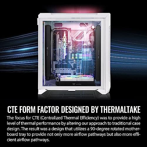 Thermaltake CTE C700 Air ATX Mid Tower White with Tempered Glass Side Panel and USB 3.2 Gen 2 Type-C, USB 3.2 Gen 1 Type-A image