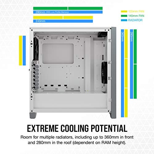 Corsair 4000D AIRFLOW Tempered Glass Mid-Tower ATX Case - White image