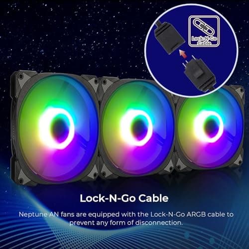 In Win Neptune AN140 140mm Black / White PWM ARGB (88.89 CFM) 3-Pack image