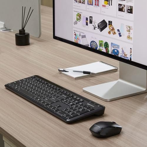 AmazonBasics Wireless Computer Keyboard and Mouse Combo - Quiet and Compact - US Layout (QWERTY) image