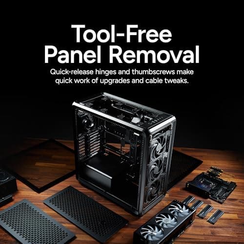 Cooler Master MasterFrame 600 ATX Mid Tower Black with Tempered Glass Side Panel and USB 3.2 Gen 2x2 Type-C USB 3.2 Gen 1 Type-A image