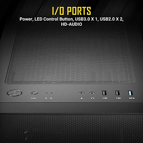 Antec NX410 ATX Mid Tower Black with Tempered Glass Side Panel and USB 3.2 Gen 1 Type-A, USB 2.0 Type-A image