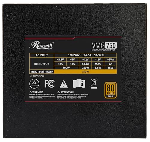 Rosewill VMG 750W Fully Modular 80+ Gold Certified ATX image