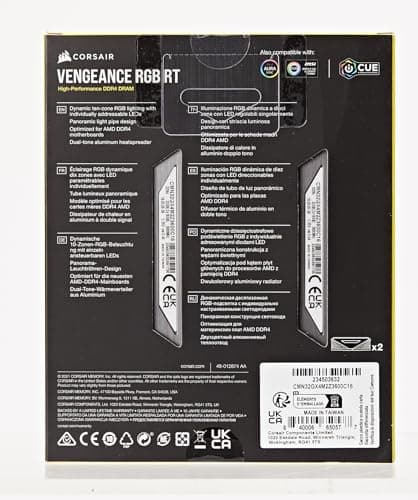 Corsair Vengeance RGB RT Black DDR4-3600 CL16 32GB (2x16GB) image