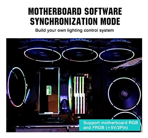 Pccooler 120mm Fan Moonlight Series, PC-3M120 RGB LED Computer Case Fan - PWM PC Cooling Fan - Dual Light Loop Quiet Fan/Multiple Light Modes with Controller for PC Cases, CPU Coolers image