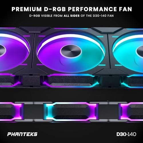 Phanteks PH-F140D30R 140mm Black PWM Addressable RGB 3-Pack image