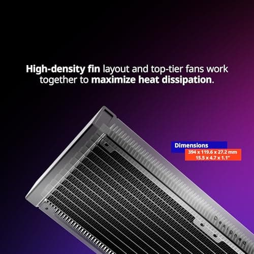 Cooler Master MasterLiquid 360 ATMOS Stealth Water 360mm 75.2 CFM Black image