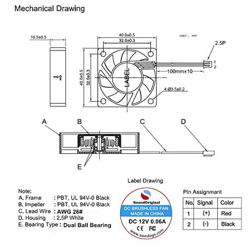 SoundOriginal 40mm 6800RPM Fan 2 Pack Replacement image