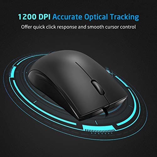 VicTsing Computer Mouse 2 Pack, 2019 Upgraded USB Mouse Optical Wired Mouse with 25% Higher Effeciency for Office Work, Compatible with Computer Laptop, PC, Desktop, Windows 7/8/10/XP, Vista and Mac image