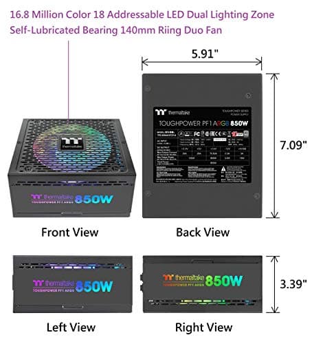 Thermaltake TOUGHPOWER PF1 ARGB 850W Fully Modular 80+ Platinum image