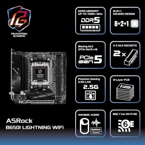 ASRock B650I Lightning Wifi AM5 DDR5 Mini ITX image