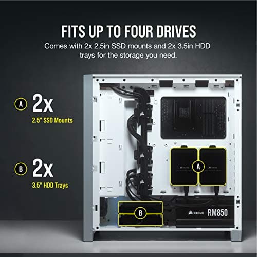Corsair 4000D AIRFLOW Tempered Glass Mid-Tower ATX Case - White image