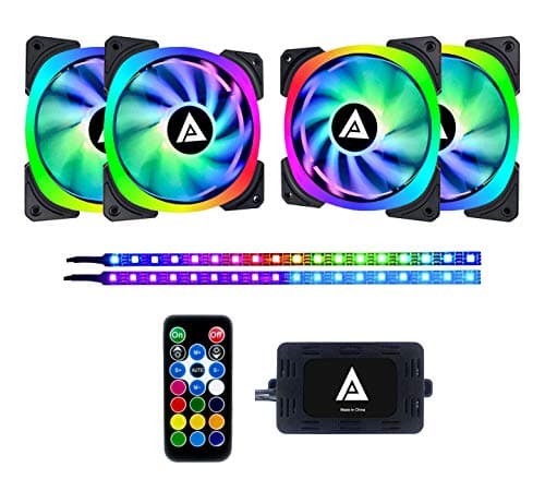 Apevia Lunar Pro 120mm RGB 57.67 CFM White / Black 4-Pack main image