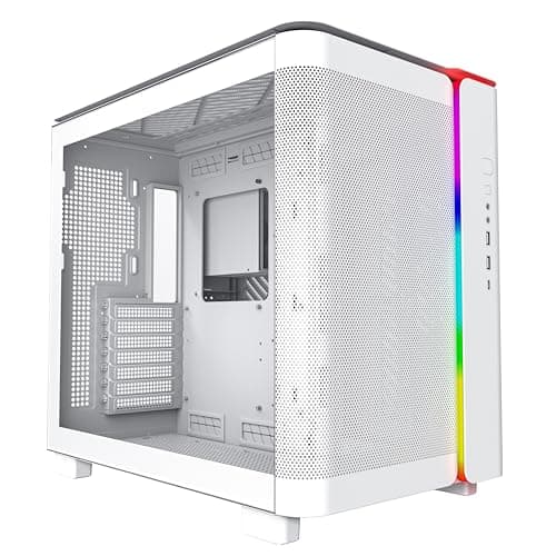 Montech KING 95 ATX Mid Tower White with Tempered Glass Side Panel and USB 3.2 Gen 1 Type-C/USB 3.2 Gen 1 Type-A Front Panel image