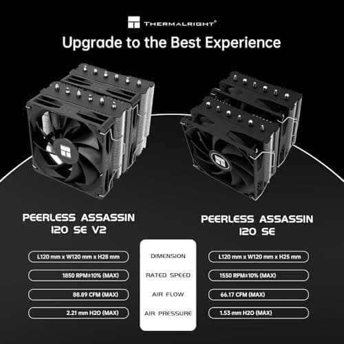 Thermalright Peerless Assassin 120 SE V2 88.89 CFM Air 155mm Black / Silver image