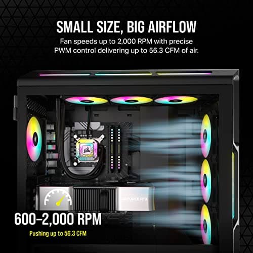 Corsair iCUE AF120 120mm Black RGB PWM SLIM 56.3 CFM 2-Pack image