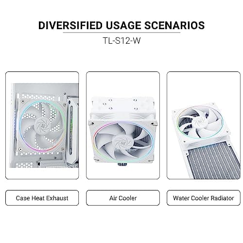 Thermalright TL-S12W 120mm White 47.6 CFM PWM Addressable RGB 1-Pack image