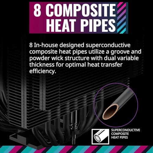 Cooler Master MasterAir MA824 Stealth Air 166mm Black image