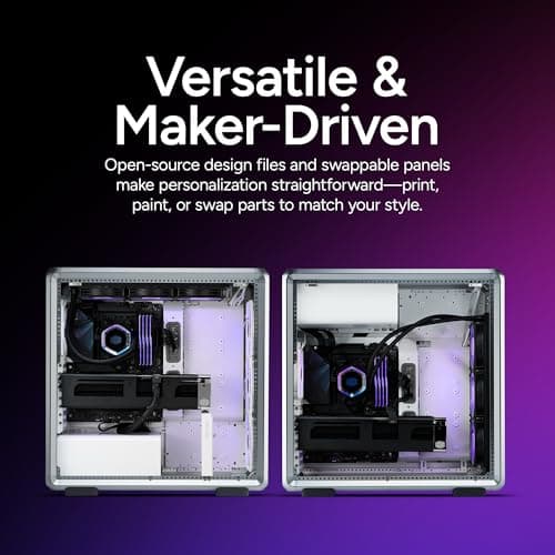 Cooler Master MasterFrame 600 ATX Mid Tower Silver Tempered Glass Side Panel, Front Panel: USB 3.2 Gen 2x2 Type-C USB 3.2 Gen 1 Type-A image