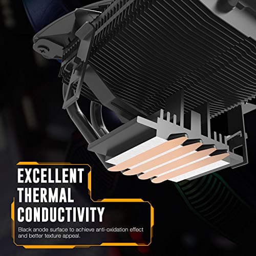 DarkFlash Talon CPU Cooling Cooler LED RGB PWM Fan with Four Heat pipes for Intel : LGA 775/ 115x/ 1366 and AMD : AM4/ AM3 (Corei3/ i5) | DF-TALON image