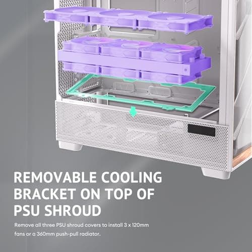 Antec FLUX PRO ATX Full Tower White / Brown Tempered Glass Side Panel, USB 3.2 Gen 2 Type-C, USB 3.2 Gen 1 Type-A image