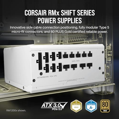 Corsair RM750x SHIFT White Side Interface 750W Fully Modular 80+ Gold Certified image