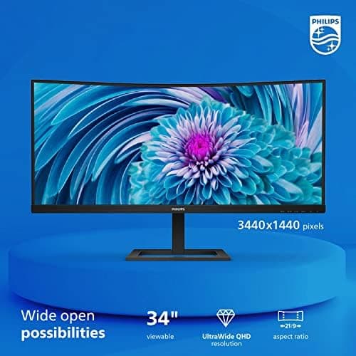 Philips 346E2CUAE 34" 3440x1440 100Hz VA Curved Monitor image